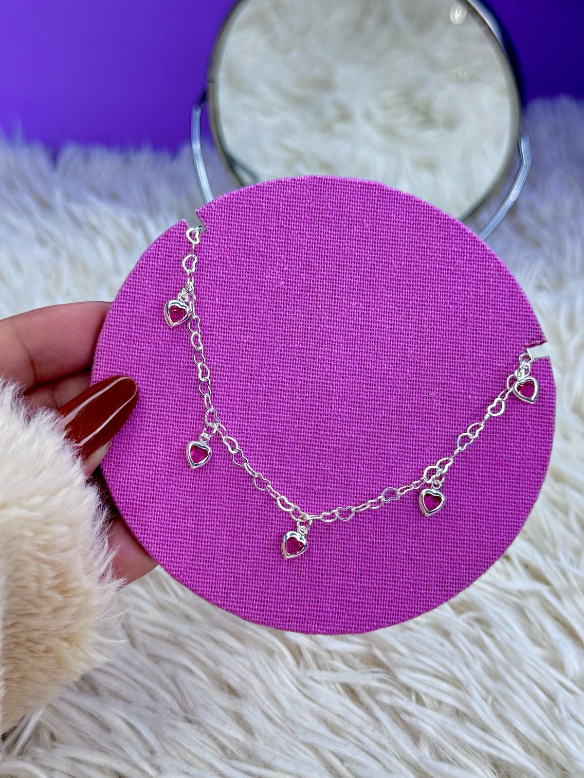 Choker Coração Rosa